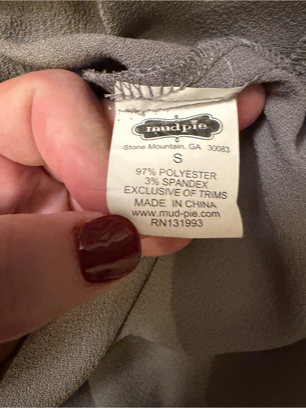 Mud Pie Gray Split Neck Tunic Blouse Size Small Long Sleeve Pocket Top - Picture 5 of 9